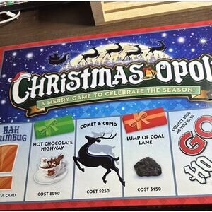 CHRISTMAS-OPOLY COMPLETE BOARD GAME, BRAND NEW!